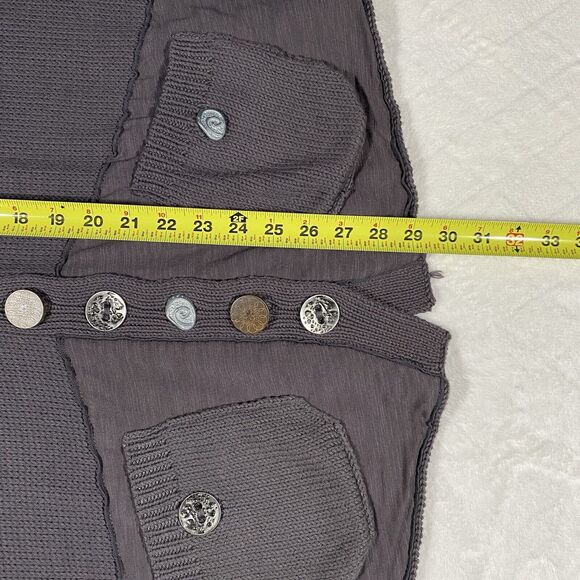 Pure Handknit Cardigan Sweater Lagenlook Boho Artsy Minimalist Women's Sz L/XL - Picture 11 of 12